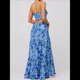 thumbnail image 3 of Vestido de Verano con Estampado Floral para Mujer, con Tirantes Finos, Aberturas y Lazo en la Parte Delantera, Holgado, Estilo Bohemio. Azul M, 3 of 5