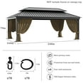 thumbnail image 2 of Pakunoda Outdoor Curtains for 12' X 20' Gazebo, Waterproof Outdoor Privacy Curtain Panel set of 4, Sand(Curtain Only), 2 of 8