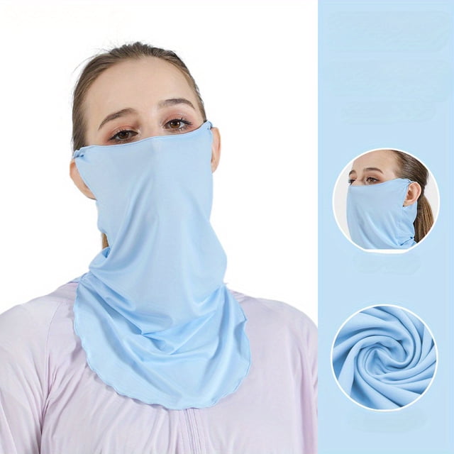 CNKOO Breathable Summer Cycling Headscarf with Ear Protection - Lightweight Elastic Face Mask for Outdoor Sports Black Polyester Triangular Scarf for Sun & Insect Shielding Hand Wash On