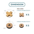 thumbnail image 3 of Juego de mesa de madera Tic Tac Toe BSIRI Tic Tac Toe X-O Pieces, 3 of 9