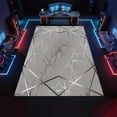 thumbnail image 3 of Luxury Silver Gray Area Rugs, Abstract Crack Geometric Carpet, Soft Washable Non Slip Low Pile Rug for Living Room Bedroom Entry Floor Mat 5x8ft, 3 of 8