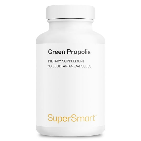 SuperSmart Green Propolis Supplement 1200mg per Day (Patented) - Natural Green Propolis Extract Brazil | Non GMO & Gluten Free - 90 Vegetarian Capsules