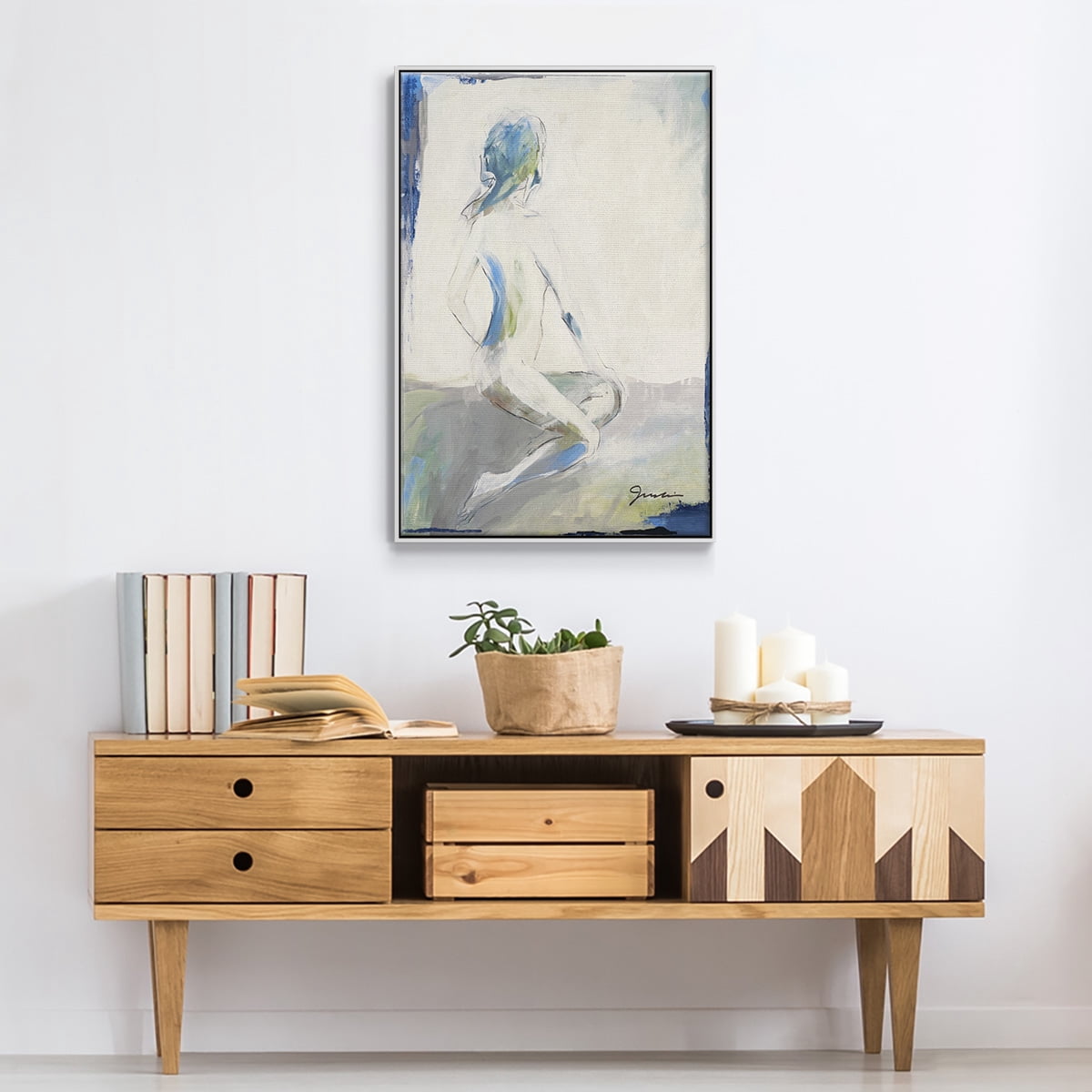 Picture Perfect Framed Premium Gallery Wrapped Canvas - Ready to Hang - 25 x 37 - White Floating Frame