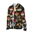 thumbnail image 3 of Goofa Various Mushrooms Printed Women's UPF 50+ Sun Protection Hoodie Jacket Lightweight Long Sleeve Sun Shirt for Women with Pocket Hiking Outdoor-Large, 3 of 9