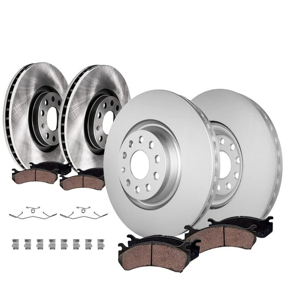 Detroit Axle - 8pc Brake Rotors Kit for Volkswagen 2018 Atlas, 13.19" inch Front and 12.20" inch Rear Disc Brake Rotors Ceramic Brakes Pads with Hardware Replacement