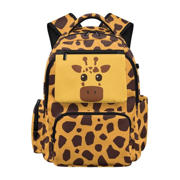 FKELYI Cartoon Giraffe Print Schoolbag for Kids Backpack with Multi-Pockets for Elementary Student 17 Inch School Bookbag for Boys Casual Daypack Spacious Rucksack Travel Bag