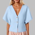 thumbnail image 2 of Summer Ribbed V Neck Short Sleeve Knit Jacket For Women Stylish And Comfortable Cardigan Sweaters for Women, 2 of 2