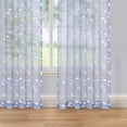 thumbnail image 6 of Haperlare Sheer Curtains 84"L x 52"W Light Filtering Curtains Faux Linen Textured Solid Voile Curtains for Bedroom, Navy Blue, 2 Panels, 6 of 7
