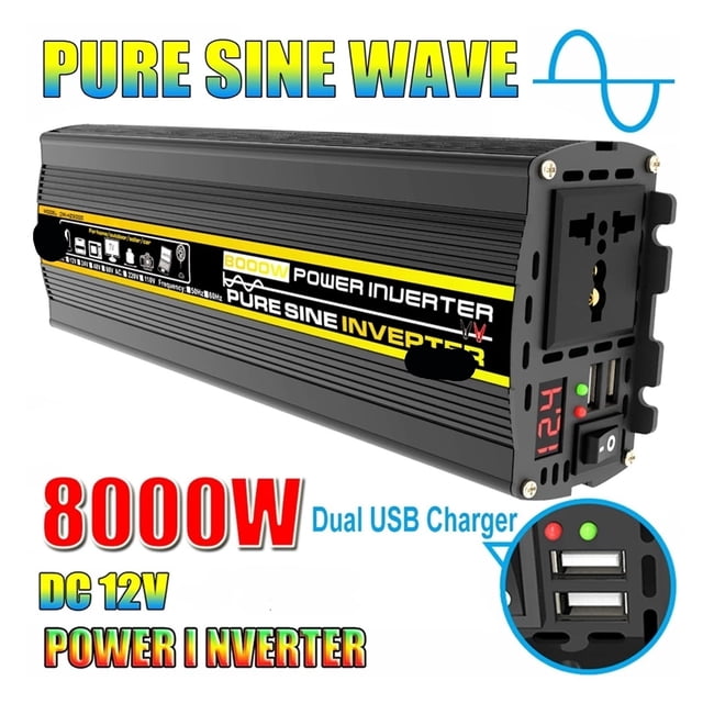 8000W Intelligent Car Power Inverter 3000W-6000W Dual USB Vehicle Smart Inverter ,Easy to Operate