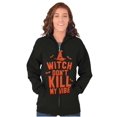 thumbnail image 4 of Halloween Witch Don't Kill My Vibe Unisex Fleece Graphic Zip Up Hoodie Brisco Brands 2X, 4 of 5