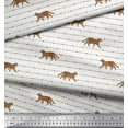 thumbnail image 2 of Soimoi Brown Georgette Viscose Fabric Dot & Cat Animal Print Fabric by the Yard 42 Inch Wide, 2 of 3