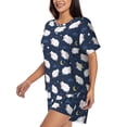 thumbnail image 2 of Susaid Cute Sheep 1 Print Women's Pajama Set, Button-Up Sleepwear with Elastic Waist Shorts, Perfect for Lounging, Yoga, Beach, and Casual Wear-XX-Large, 2 of 7