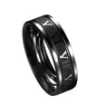 thumbnail image 1 of Visland Large Romain Hommes Bague en Acier Inoxydable Simple Lisse Doigt Bague Bijoux de Mode, 1 of 7