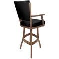 thumbnail image 3 of Leather Classic Counter Solid Wood Bar Stool 26" Seat - Black on Cashew Frame, 3 of 3