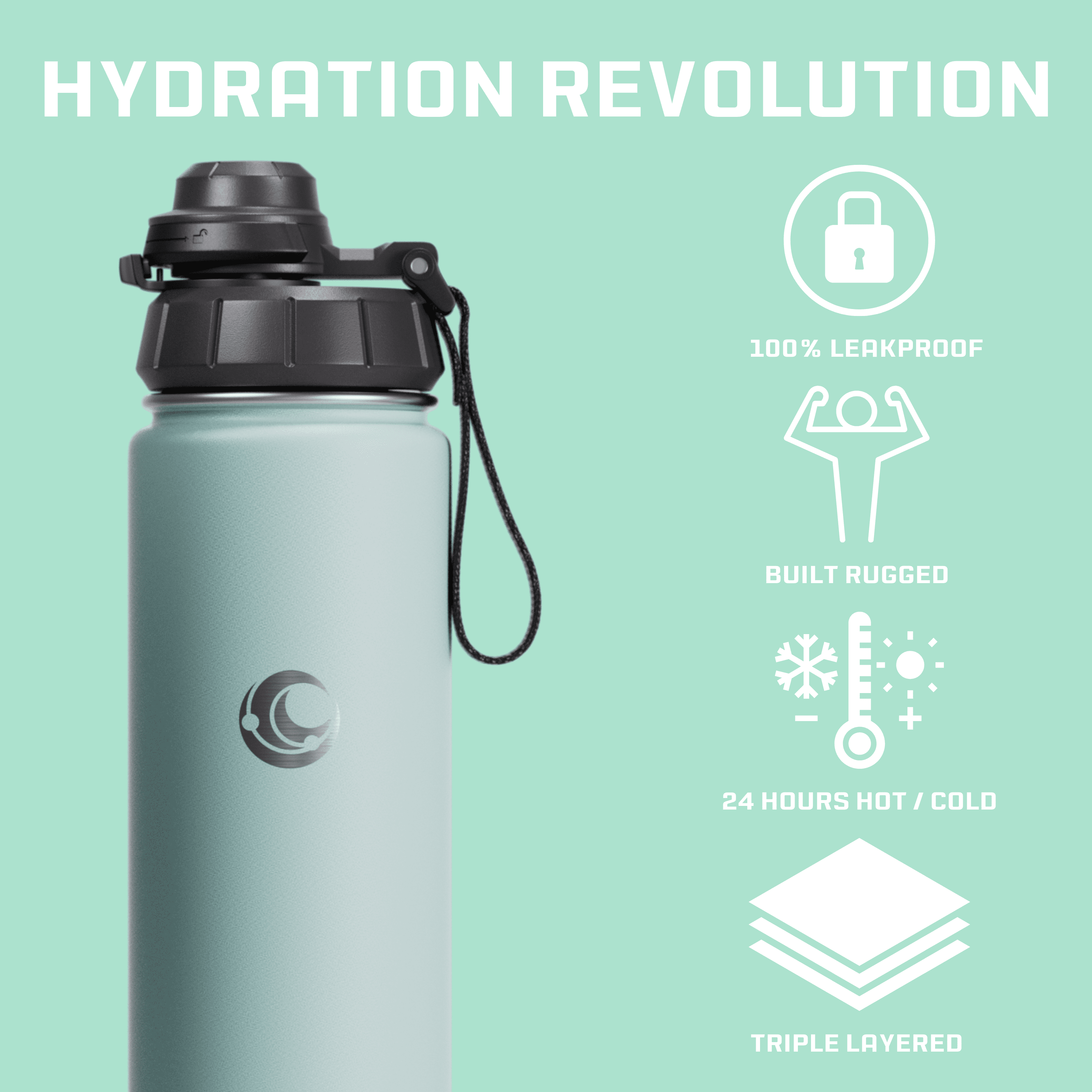 Vesmoon Vessence Infuser Bottle 24 Oz - Insulated Water Bottle for Loose Leaf Tea | Tea Infuser Water Bottle with Straw Lid & Chug Lid | Leak Proof Water Bottle