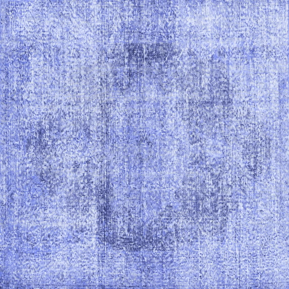 Ahgly Company Machine Washable Indoor Square Persian Blue Traditional Area Rugs, 7' Square
