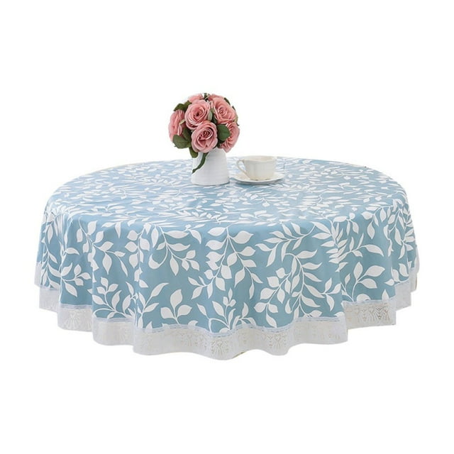 PVC Waterproof Lace Wave Edge Tablecloth for Kitchen Dining
