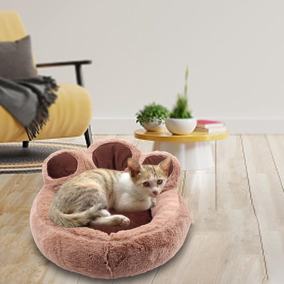 Round Pet Bed Snooze Mat Cuddler Kitty Kennel Anti Slip Dogs Cushion Washable Sleeping Pad Autumn Winter Warm Puppy Nest Indoor Soft Plush , L L