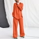 thumbnail image 1 of Camisa Conjunto a juego de 2 piezas para damas Top elegante y pantalón de cintura alta Ropa diaria suelta sólida Cgtredaw Naranja M para Mujer, 1 of 6