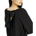 thumbnail image 3 of Nine West Women's Long Sleeve V-Neck Bow Back Blouse Black Size M, 3 of 3