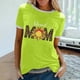 thumbnail image 2 of Camiseta holgada cómoda debajo de la cintura con cuello redondo y estampado elegante para mujer, blusa de manga corta, Tops informales OAVQHLG3B Store lin121212, 2 of 5