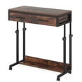 thumbnail image 3 of GVN Sofa Table, Side Table, Sofa Side Table,Height Adjustable Desk, Mobile Side Table Portable Desk with Drawers,Rustic Brown, 3 of 3