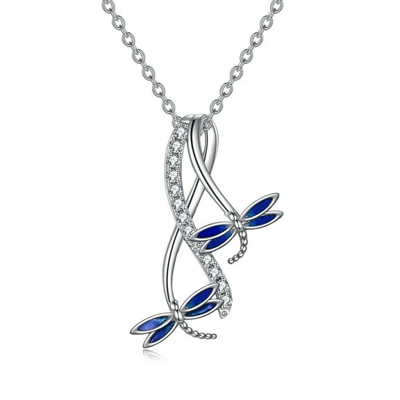 Dragonfly Necklace for Women Sterling Silver Dragonfly Pendant Necklace