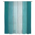thumbnail image 2 of Aqua Ombre Sheer Curtains 63 Inches Long, Vintage Country Wooden Light Filering Curtains, Breathable Simi Curtain Privacy Drapes for Living Room Bedroom Lightweight Window Treatment, 2 of 9