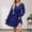 Blue, variant on Womens Fall Long Sleeve Wrap V Neck Pleated Mini Dress Casual A Line Flowy Wedding Guest Dresses Christmas Dress Women New Years Eve Dresses for Women High Neck Prom Dress Long Fall Wedding Guest