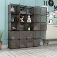 thumbnail image 2 of 20-Cube Storage Organizer, Eco-Friendly Closted Cube Storage Shelf, Stackable DIY Plastic Closet Cabinet, Closet Storage Shelves with Doors, Modular Clothing/Toys/Book Organizer Containers, A1707, 2 of 3