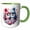 Green/White, variant on 3drose, Cute Valentine Penguins Illustration, 15oz Two-tone Red Mug