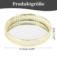 thumbnail image 2 of Unique Bargains Round Metal Perfume Tray Glass Candle Cosmetic Decorative Tray, 2 of 7
