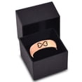 thumbnail image 3 of Tungsten Infinity Heart Shaped Emoji Art Band Ring 7mm Men Women Comfort Fit 18k Rose Gold Dome Polished, 3 of 4