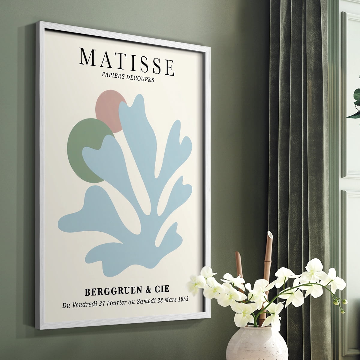 Matisse CLXXXIII Framed Print in White Solid Wood 8 x 10 Framed Print