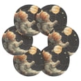thumbnail image 2 of Cat Astronaut in Moon Stars 6 Pcs Drink Coasters with Holder Absorbent Coasters Woven Coasters for Drinks Table Desk Protection Home Decor, 2 of 7