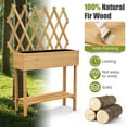 thumbnail image 6 of Costway Wood Raised Garden Bed with Trellis Storage Shelf Wheels Liner Drainage Holes, 6 of 10
