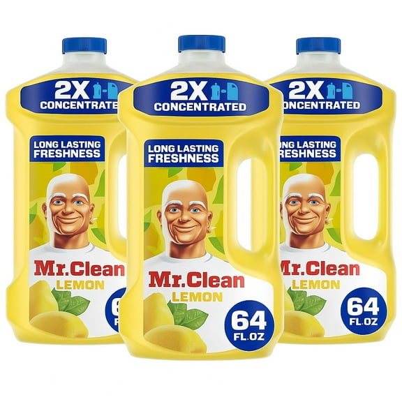 3 Pack Mr Clean 64 Ounce Multi Purpose Floor Cleaner, Lemon