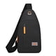 thumbnail image 2 of Bolsa bandolera impermeable para hombre - Mochila ligera para deportes y viajes, 0,33 lbs, 11,5x5,9x1,97 pulgadas, bolso de hombro negro de PU, 2 of 6