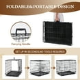 thumbnail image 5 of ZephyPaws Dog Crate Pet Cage Kennel Metal Wire Double-Door Folding Pet Animal Pet Cage with Plastic Tray and Handle for Small Dogs Travel Training, 24 inches, 5 of 11