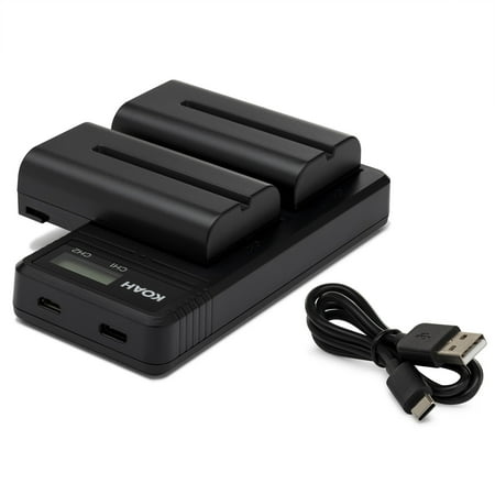 UPC: 0782314878406 | Koah 2-Pack Sony NP-F570 Rechargeable 3350mAh Battery and Dual USB-C LCD Charger