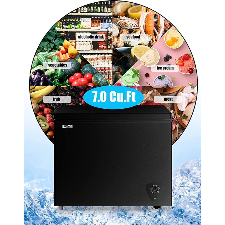 Chest Freezer 7.0 cu.ft Compact Freezer Free-Standing WANAI Top