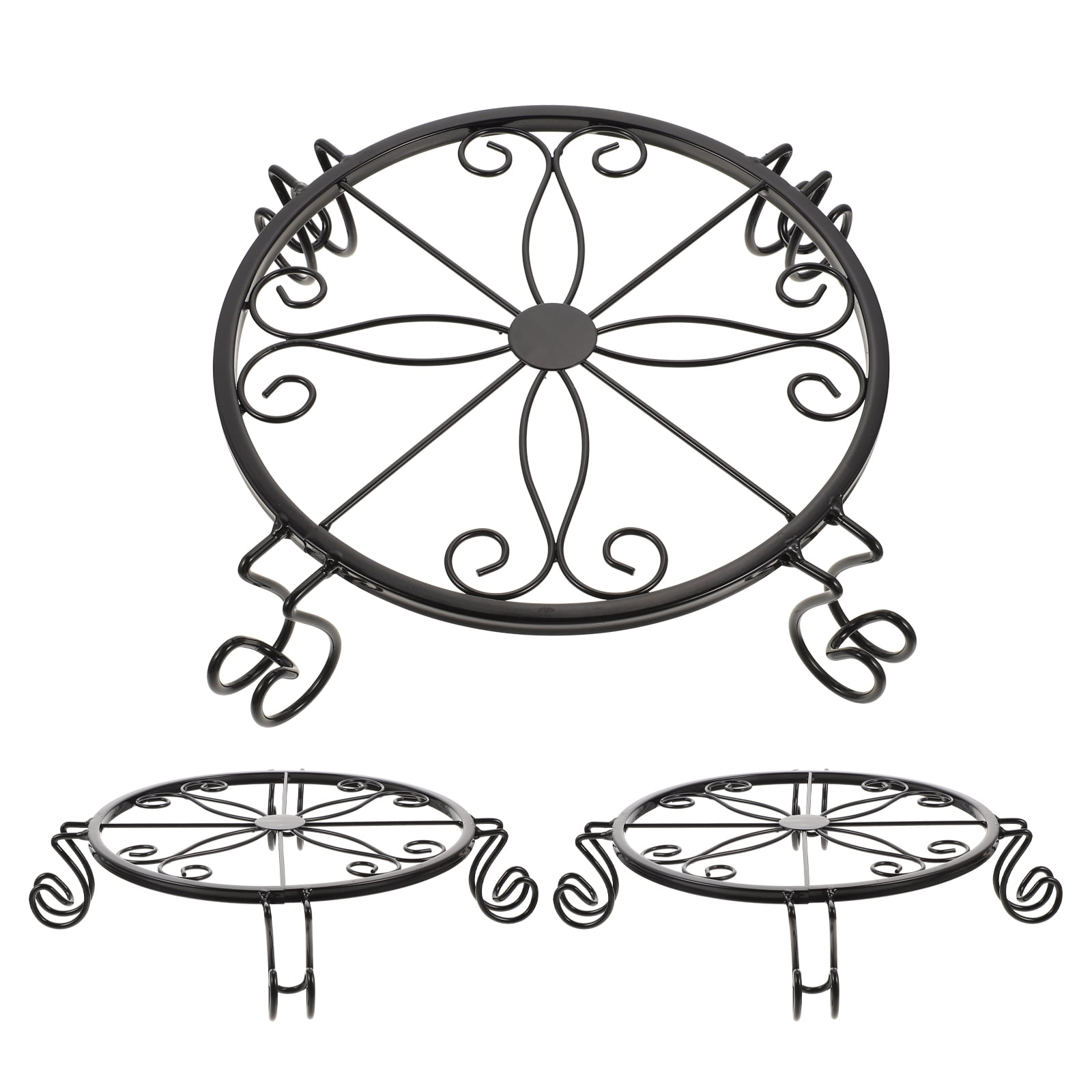 Homemaxs 3pcs Metal Plant Stand Iron Flower Pot Stand Flowerpot Holder