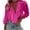 Hot Pink, variant on RYRJJ Womens Long Sleeve Blouse Ruffle Front Shirts Tops Button Down Deep V Neck Dressy Casual Chiffon Work Blouses(Hot Pink,S)