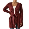 thumbnail image 3 of Gyexs Cardigans for Women Lightweight Long Sleeve Cardigan Sweaters Open Front Shrugs Fall Outerwear with Belt (, Size XL), 3 of 7