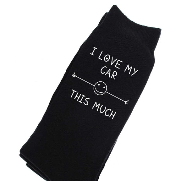 Mens I Love My Garage This Much Black Calf Socks Valentines Day Husband Boyfriend Dad Grandpa Birthday Christmas Present