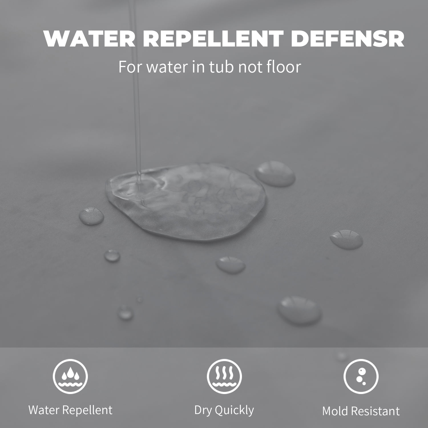 Yiannan Fabric Extra Long Water-Repellent Shower Curtain,Mold Resistant & Machine Washable Shower Curtain liner,72x84 Inches,Gray