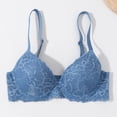 thumbnail image 6 of Inglocry Lace Nursing Bra, Wirefree Padded Nursing Bras for Breastfeeding, V Neck Maternity Bra for Pregnancy, Soft Lace Blue 85B, 6 of 7