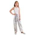 thumbnail image 3 of CHICTRY Filles Enfants Mode Col Licou Paillettes Robes Barboteuse Combinaison Costume Formel Danse Bal Tenue Argent 14, 3 of 7