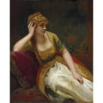 thumbnail image 2 of Henry Guillaume Schlesinger 20x24 Gold Ornate Framed and Double Matted Museum Art Print Titled - A Harem Beauty (1887), 2 of 4