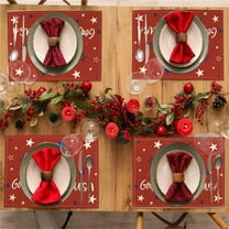 Antqov 4th of July Placemats Set of 4, Insulation Meal Mat Table Mats Independence Memorial Day Vintage US Flag Star Stripe Linen Table Mat for Indoor Outdoor Party Kitchen Dining Supplies